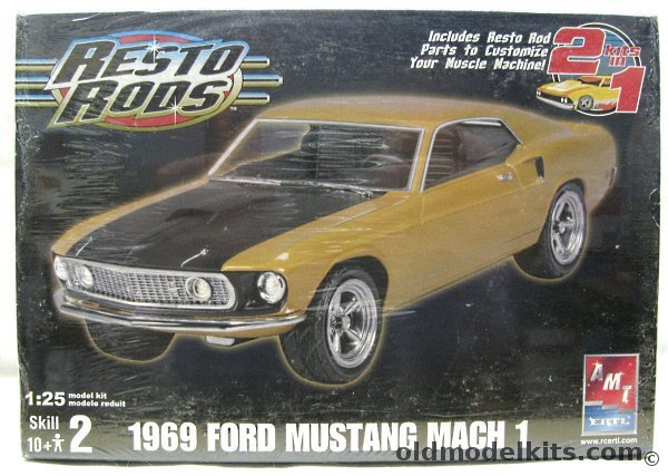 AMT 1/25 1969 Ford Mach I Mustang Coupe - Stock or Resto Rod, 38375 plastic model kit